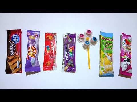 Satisfying video ASMR || Unpacking Lollipop Candy, Rainbow Candy, eye candy, & biscuits - Unboxing