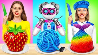 Tantangan Memasak Aku vs Robot vs Nenek! Menghias Kue Cokelat oleh X-Challenge