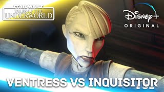 Asajj Ventress vs An Inquisitor | Star Wars Tale of the Underworld | Disney+