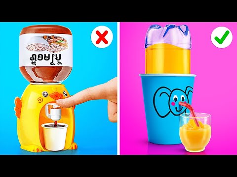 เคล็ดลับอัจฉริยะสำหรับพ่อแม่ || DIY ตู้น้ำจิ๋ว! เคล็ดลับการเลี้ยงลูกด้วยอาหารเพื่อสุขภาพโดย 123 GO!