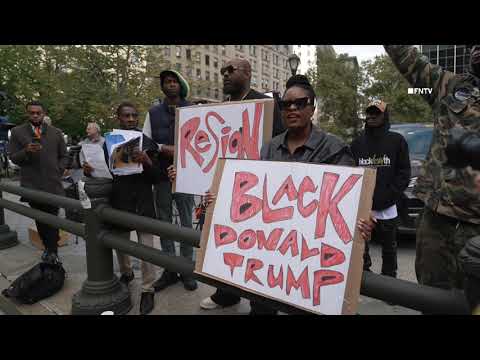 BLM protest with Hawk Newsome outside Mayor Adams Court Appearance NYC