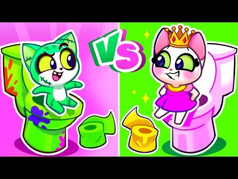 Princess VS Zombie Potty | Halloween Dress-Up | Color Challenges and Cartoons for Kids | Purr-Purr