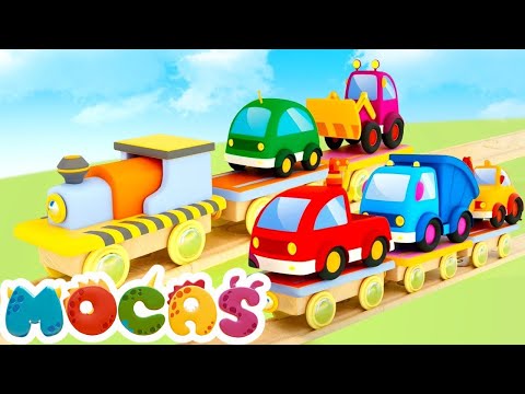 Vamos viajar de trem com os carrinhos Mocas! Música de bebê. Desenho e animação infantil