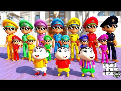 Colourful Little Singham And Granny Playing Hide and Seek Challenge With Shinchan    Gta 5