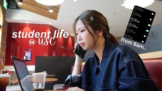 6am student life @ USC // busy classes, GRWM,. dorm life, cooking, studying