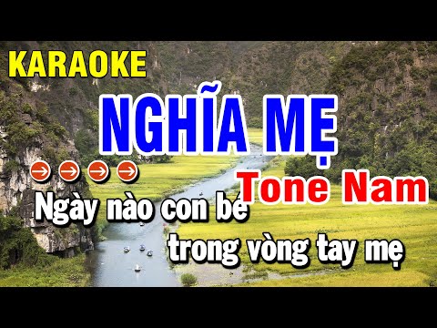Karaoke Nghĩa Mẹ Nhạc Sống Tone Nam | Huỳnh Anh