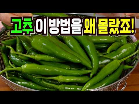 고추 그냥 먹지마세요✔️ 이 방법은 1년이 지나도 변치않고 맛있습니다