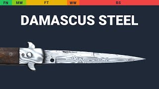Stiletto Knife Damascus Steel Wear Preview