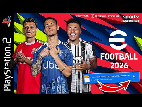 ✅ eFootball PES 2026 (PS2) DOWNLOAD MEDIAFIRE LINK DIRETO NARRAÇÃO BRASILEIRA | Bomba Patch 2025 ⚽🔥