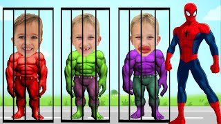 Chris and Niki, Vlad, mom Wrong Heads Top Superheroes, Spider Man, Hulk, Iron Manㅣ슈퍼히어로 그림자 맞추기 춤 댄스