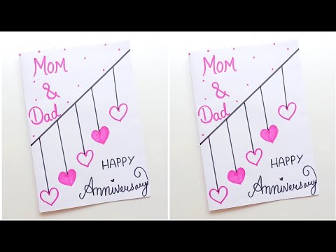 DIY : Anniversary Card Making 💖 How To Make Anniversary Card / Handmade Anniversary Card For Parents