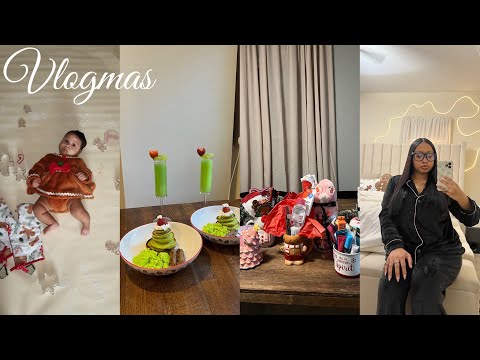 VLOGMAS | Christmas Mug Exchange + Gift Shopping + Grinch Breakfast + 4 Month Baby Shoot + New Hair