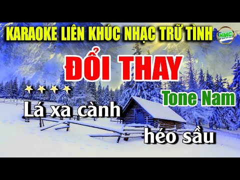 Karaoke Liên Khúc Trữ Tình Tone Nam Cực Dễ Hát | Bolero Nhạc Xưa Toàn Bài Hay – ĐỔI THAY