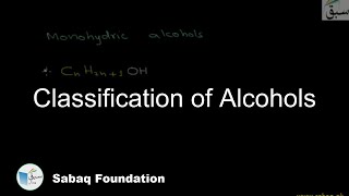 Classification of Alcohols