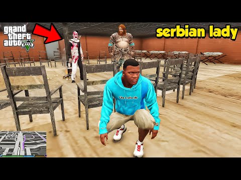 Franklin Escape From SERBIAN DANCING LADY in GTA 5 | SHINCHAN and CHOP