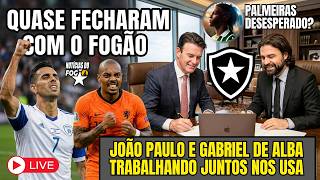 AO VIVO! BASTIDORES DO BOTAFOGO! PALMEIRENSES PASSANDO VERGONHA? BOTAFOGO E GDA JÁ TRABALHAM JUNTOS!