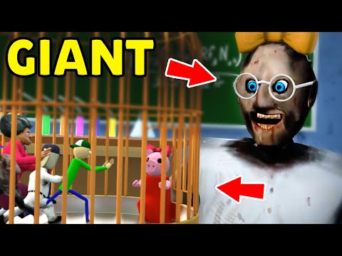 Big Granny vs Little Scary Teacher, Grandpa, Piggy - funny horror animation (30 mins of fun)