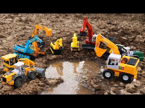 รวมพลังรถก่อสร้าง! รถแม็คโคร รถดั้มจอมซิ่ง Excavator & Dump Truck's Epic Pond-Building Mission!