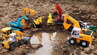 รวมพลังรถก่อสร้าง! รถแม็คโคร รถดั้มจอมซิ่ง Excavator & Dump Truck's Epic Pond-Building Mission!