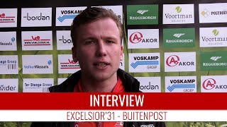 Screenshot van video Jasper Veltkamp: "We hadden de wedstrijd wel onder controle" | Excelsior'31 - Buitenpost