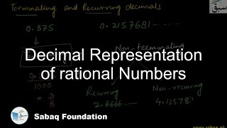 Decimal Representation of rational Numbers