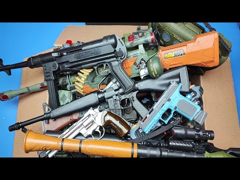 Box of toys💥Guns Toys Thanks,Helicopter,Trucks,Rocket Launch🦅🚀 ..