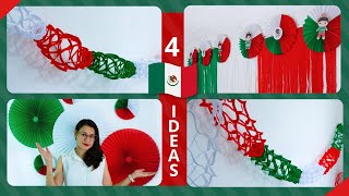 🟢4 Adornos fáciles para FIESTAS PATRIAS | Guirnaldas tricolor | Decoración 16 de septiembre