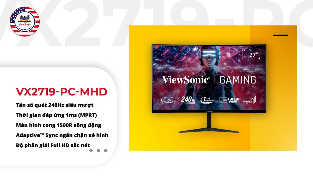 ViewSonic Màn hình máy tính VX2719-PC-MHD