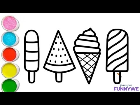 How to draw an ice cream for kids and toddlers | easy step by step |abcd