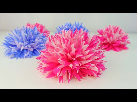 How to make flowers out of paper napkins. Wonderful and simple craft for decoration