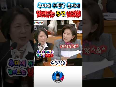 법제사법위원장추미애훈계에말려든5선나경원 #shorts