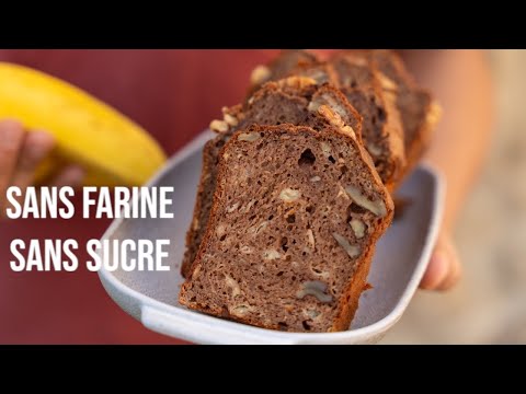 Banana bread magique moelleux sans farine et sans sucre avec 4 ingrédients