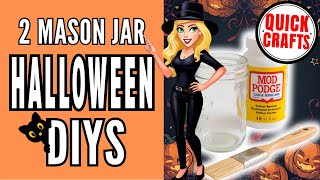 Take FREE Mason Jars & turn them into Awesome Halloween DIY Decor Crafts