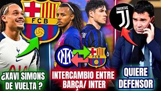 🚨INTERCAMBIO FC BARCELONA y INTER|¿XAVI SIMONS DE VUELTA?| DECO QUIERE UN DEFENSOR ITALIANO
