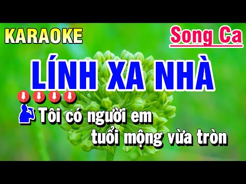 Karaoke Lính Xa Nhà Nhạc Sống Song Ca Dm | Beat Huỳnh Anh