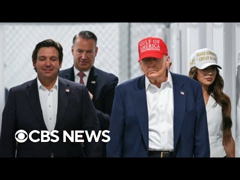 YouTube video thumbnail: Migrants Expected Soon at "Alligator Alcatraz," Florida's DeSantis Says After Trump Visit