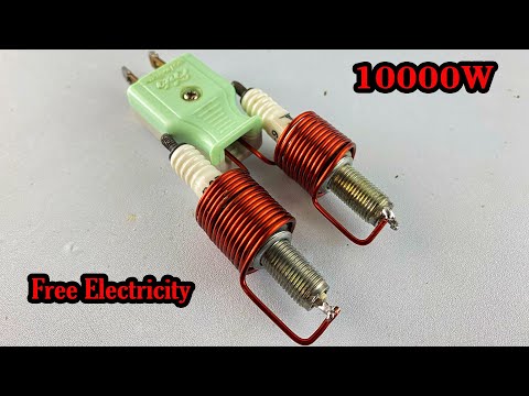 Easy Create 10000w Free Energy Generator Using By Spark Plug & Copper Coil #technology #engineering