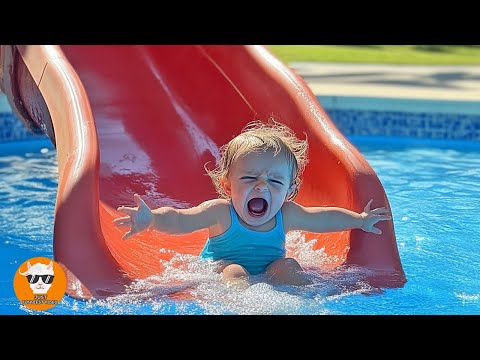 Baby Crazy Slide 💦 BABIES Playing Water Slide - Funny Baby Videos | Just Funniest