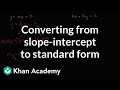 Converting Linear Equations: Slope-Intercept to Standard Form