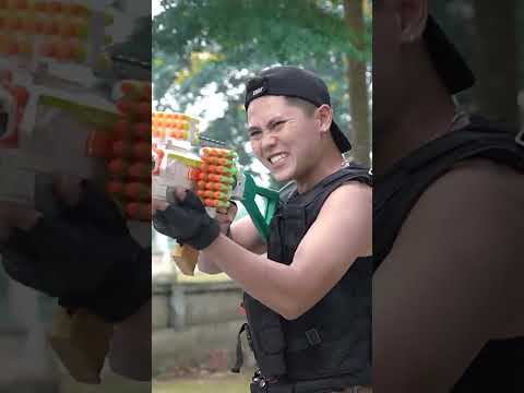 Gugu Nerf War : Secret CID Dragon Use Nerf Guns Fight Crime Tycoon Group Mission Impossible?
