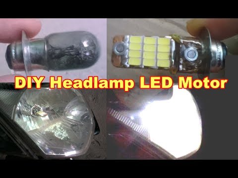 Cara Membuat LED Motor Lampu Depan Pakai bekas bohlam motor