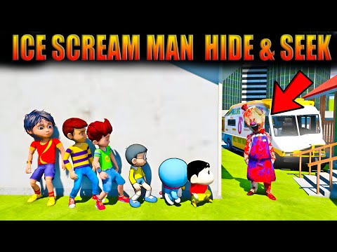 GTA V:Shinchan Escape from ICE SCREAM MAN - Hide & Seek Shinchan Doraemon Nobita GTA5