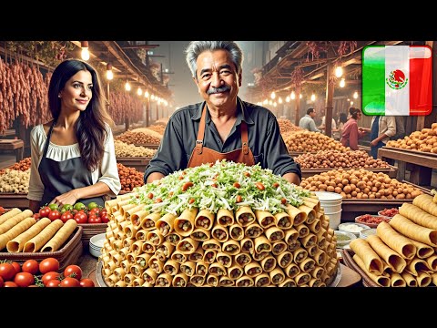 Aquí venden 10.000 FLAUTAS al Día 😮🇲🇽 Flautas, Carnitas y Tacos de $2 Pesos #flautas