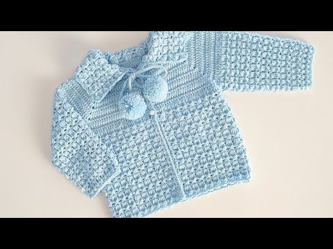 TIĞ İŞİ HIRKA MODELİ/ BEBEK HIRKASI YAPILIŞI/ CROCHET BABY JACKET #bebekhirkasi