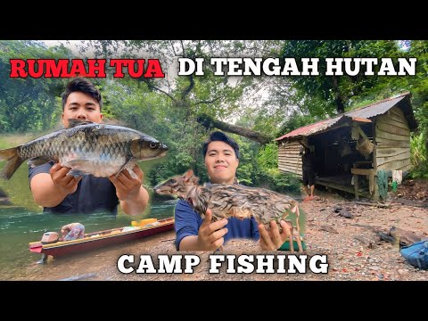 Camping fishing 3 hari hujan deras tidur di rumah tua tengah hutan rimba