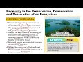 Ecosystem Restoration and Conservation Concepts