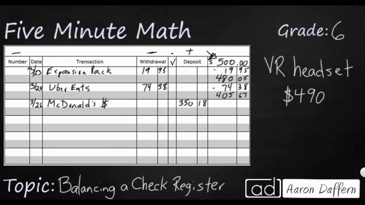 Balancing a Checkbook