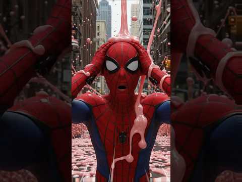 ¡La ciudad entera fue invadida por una avalancha de chicle derretido! #hombrearaña #spiderman #venom