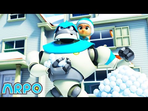 Get Down! It's a Snowball Showdown!!!   | ARPO the Robot | Funny Cartoons For Kids