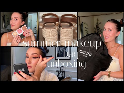 CELINE Bag Unboxing, Summer Long-Wear Makeup Tutorial, New Shoes, NSALE Juice, & Cute Outfit